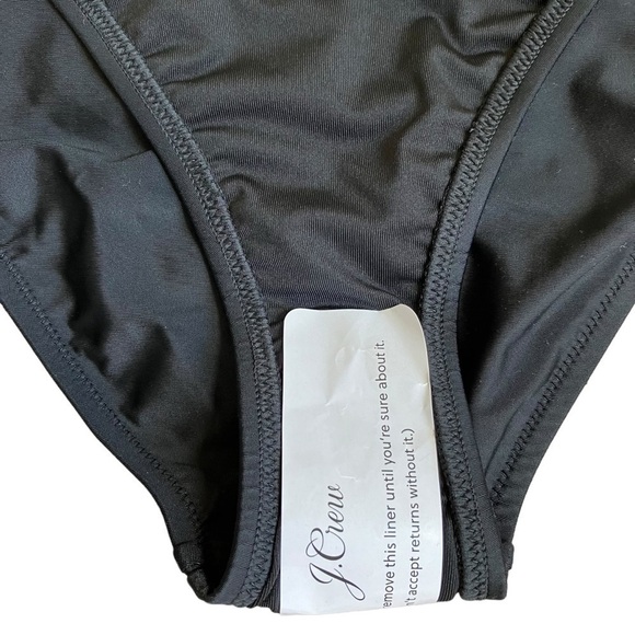 NWT J. Crew Scrunchie Strap Full-coverage Bikini Bottom Black Sz XL - Picture 11 of 13